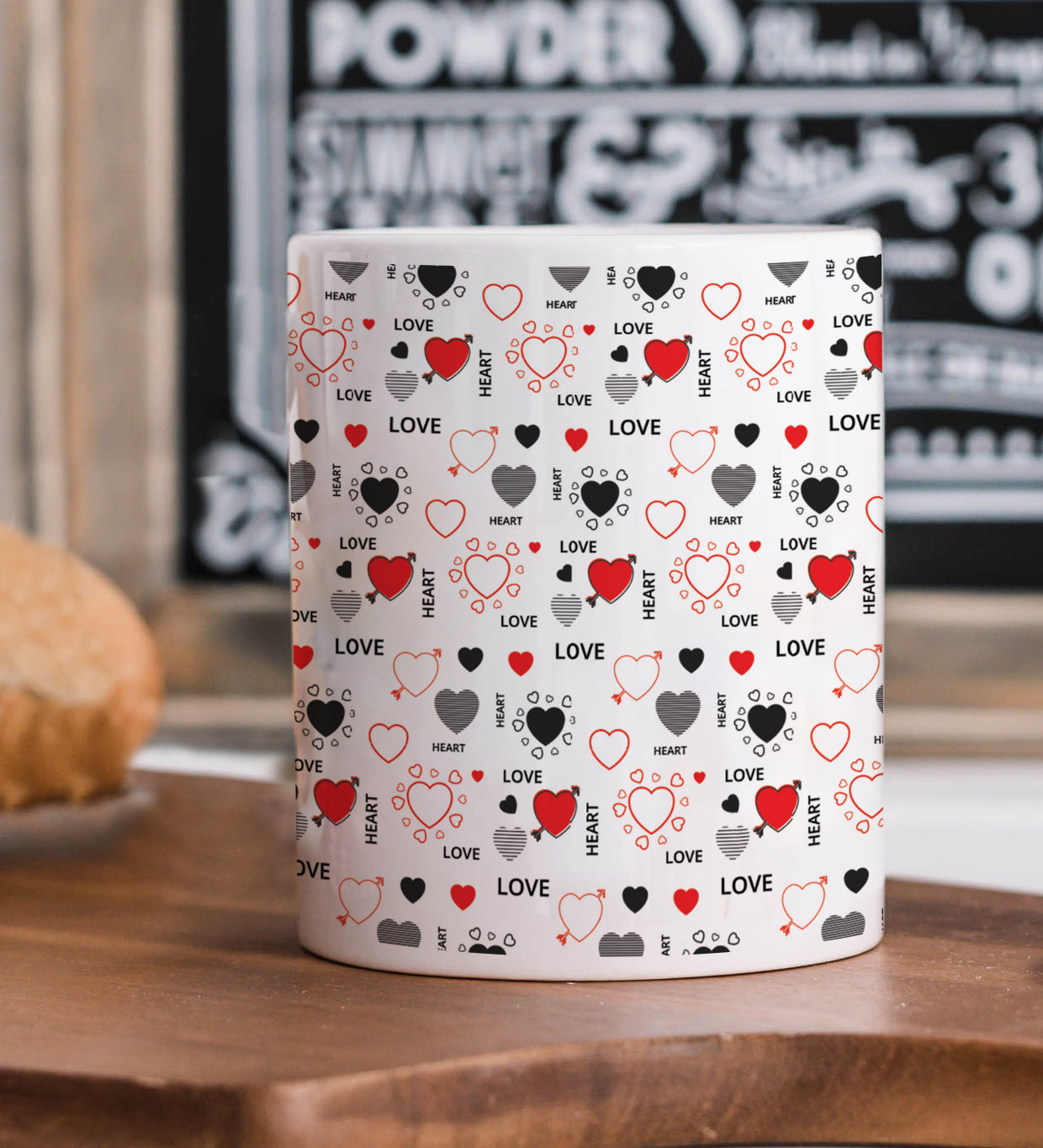 Romantic Hand Drawn Elements With Love Lettering design White 330 ml Coffee Mug