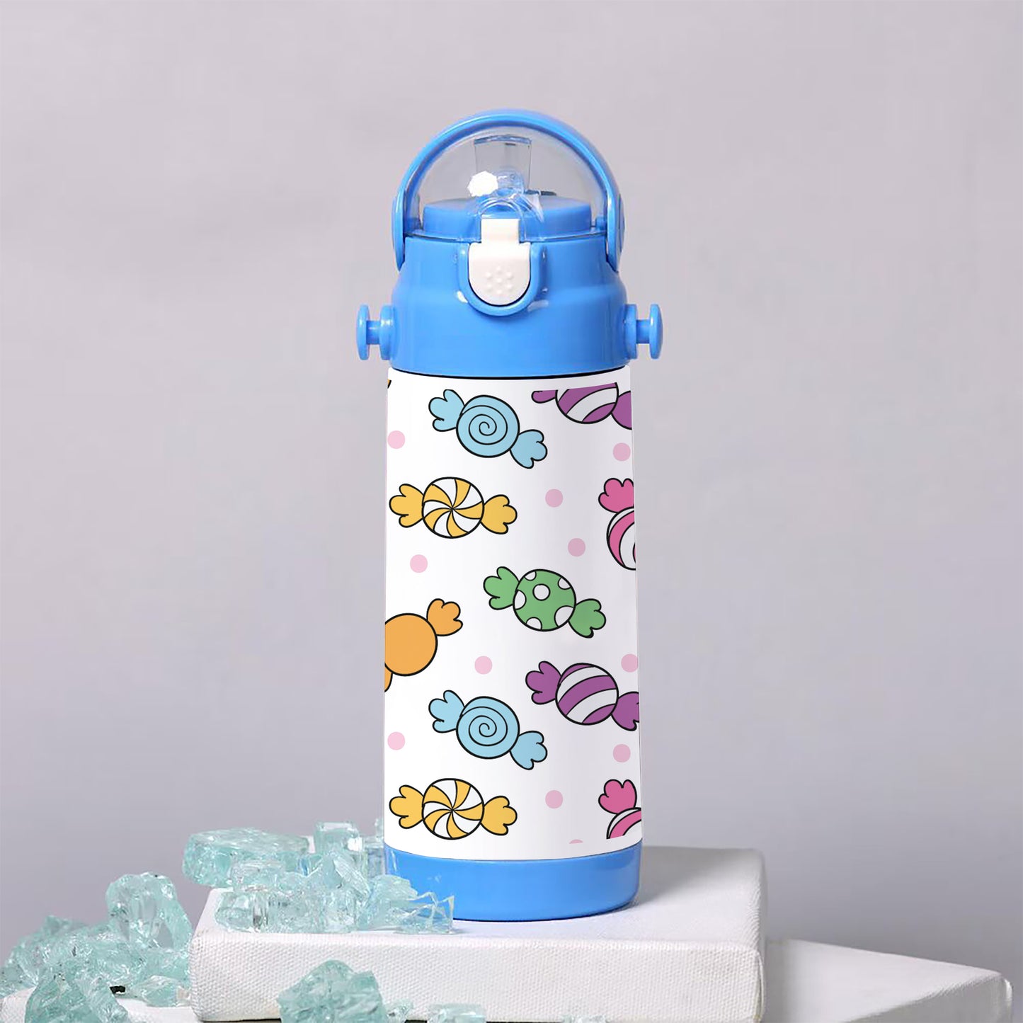 Hand drawn colorful candy pattern 500ml kids Bottle