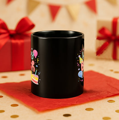 Happy Birthday 330 ml Black Coffee Mug (Pack of 1)