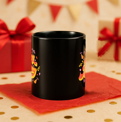 Happy Birthday 330 ml Black Coffee Mug (Pack of 1)