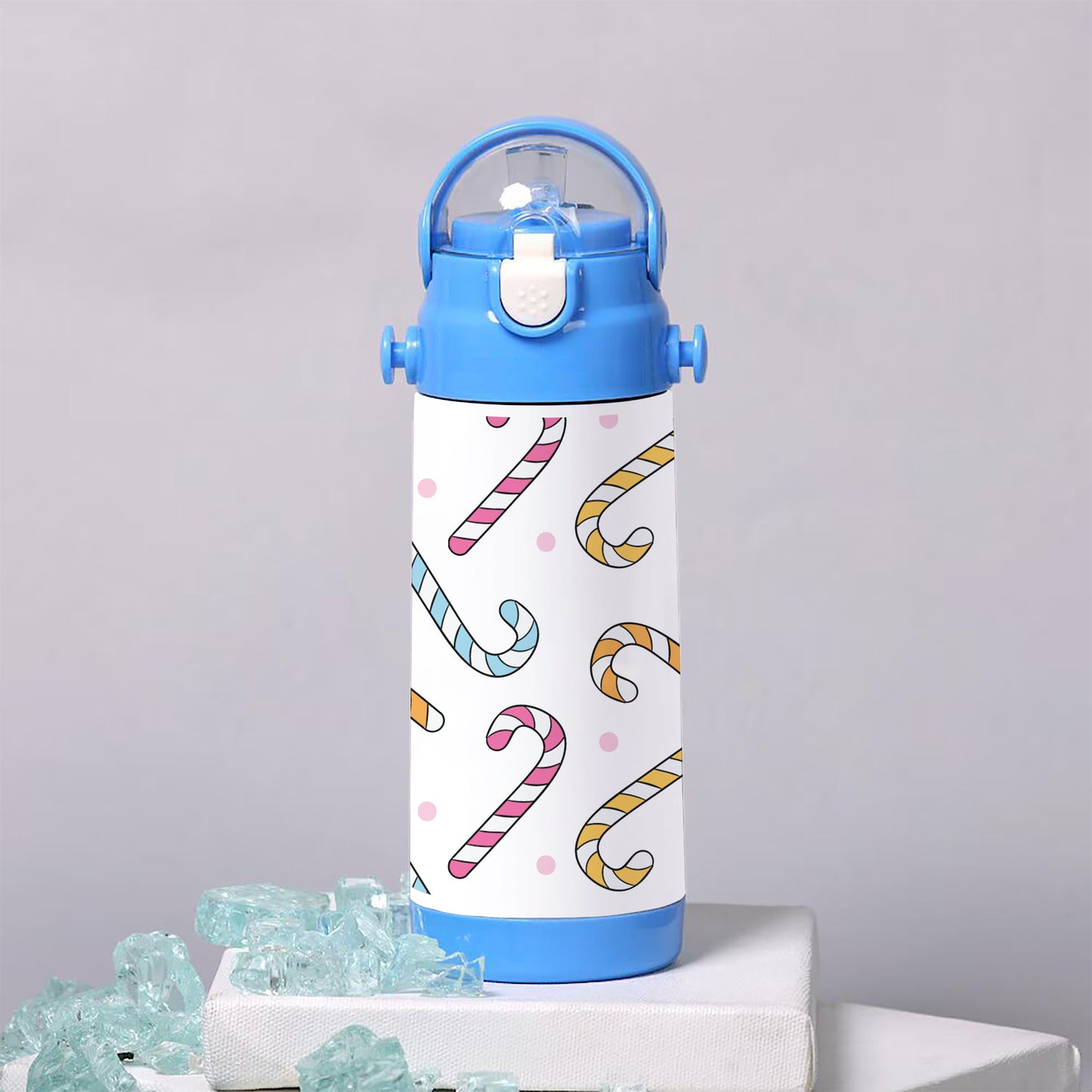 Hand drawn colorful candy Stick pattern 500ml kids Bottle