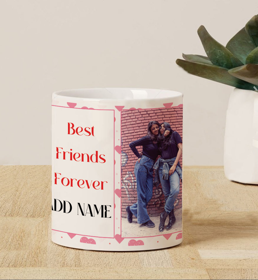 Best Friend forever customized Add two photos magic mug 330 ml Coffee Mug