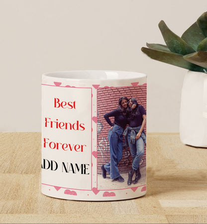 Best Friend forever customized Add two photos magic mug 330 ml Coffee Mug