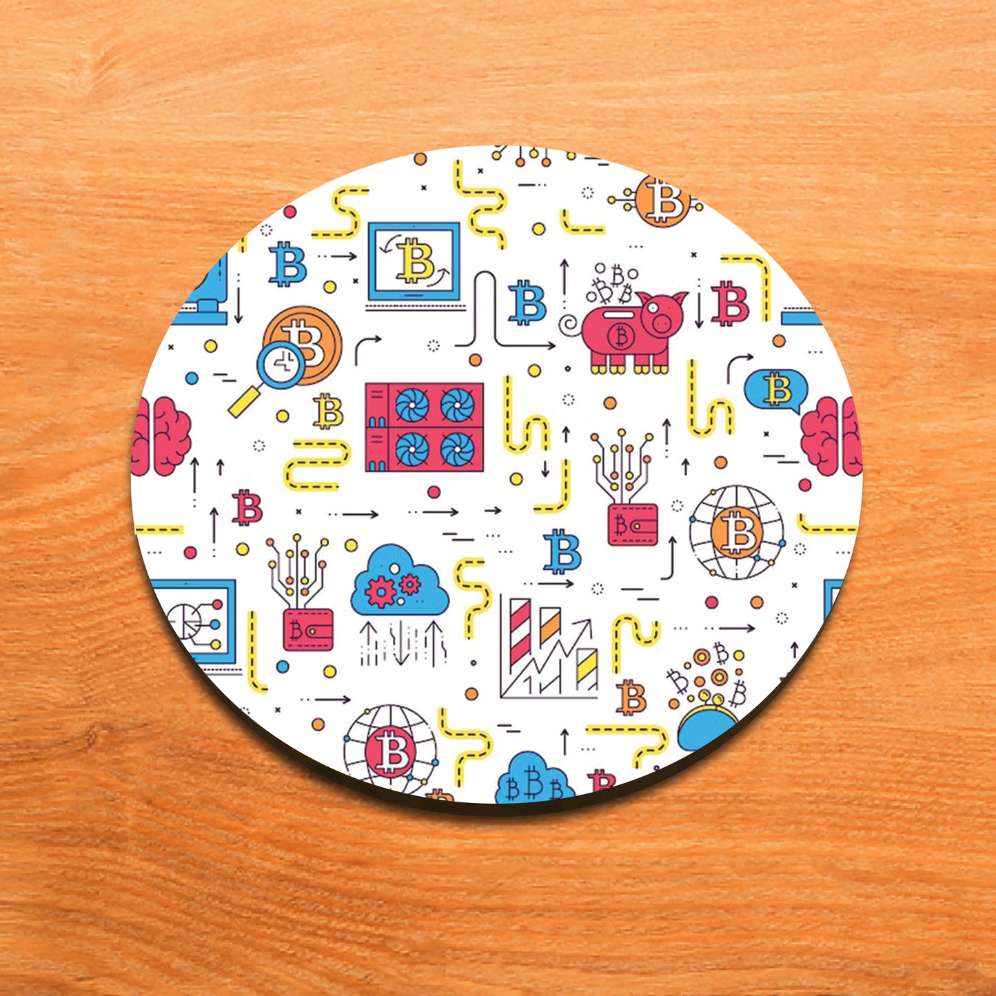 Bitcoin Outline Icons Pattern Mug and Coaster 330 ml Coffee Mug