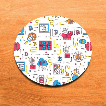 Bitcoin Outline Icons Pattern Mug and Coaster 330 ml Coffee Mug