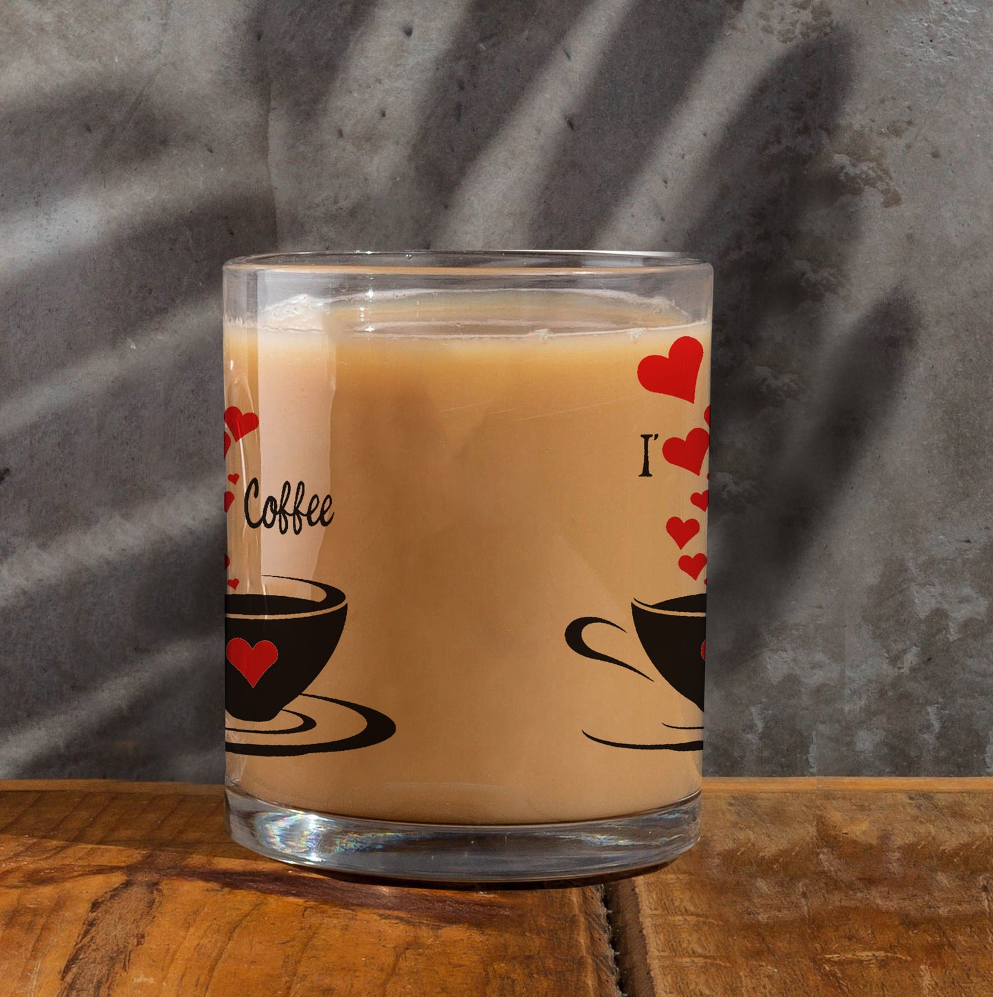 I love Coffee Printed Glass Mug