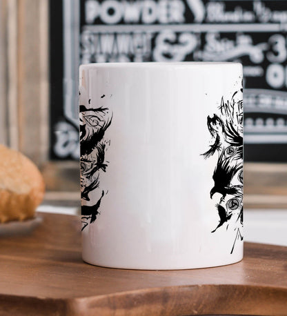 Itachi uchiha mangekyou sharingan design Mug and Keychain Combo 330 ml Coffee Mug