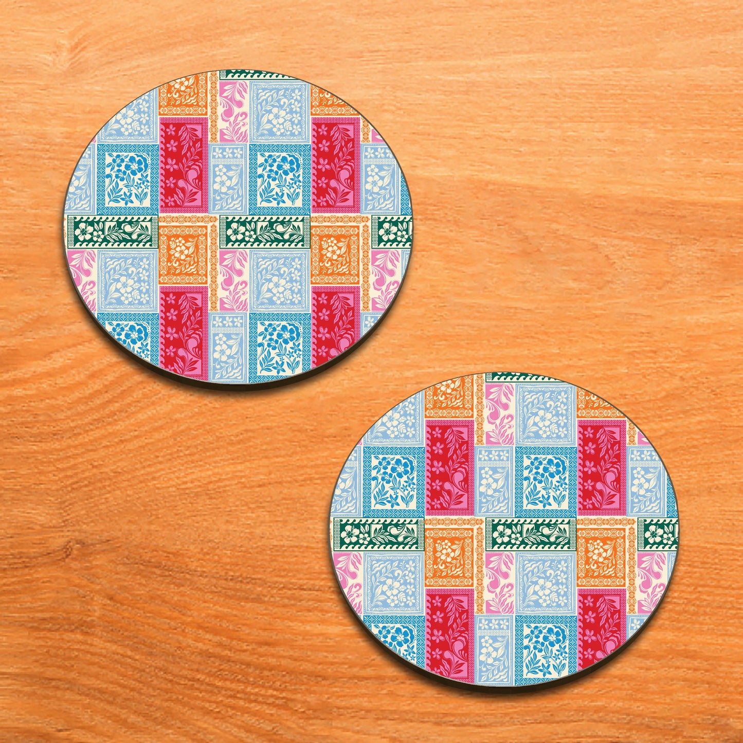 Textiles Design Combo Mugs and Coaster(Set of 2 Mugs and 2 coasters) 330 ml Coffee Mug