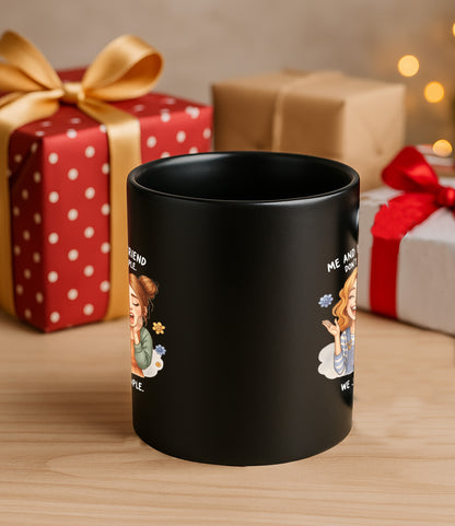 Me And My Best Friend 330 ml Black Coffee Mug (Pack of 1)