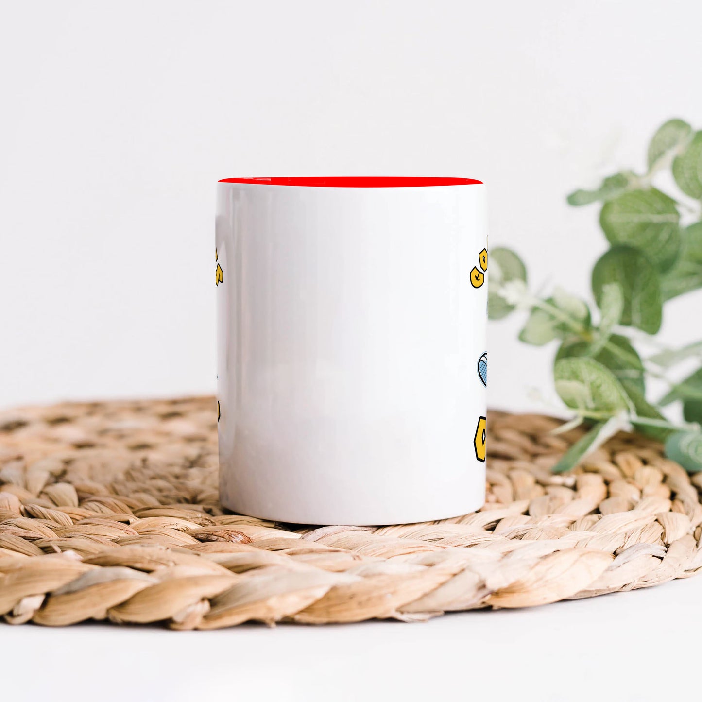 Good vibes only design Red Handle 330 ml Coffee Mug
