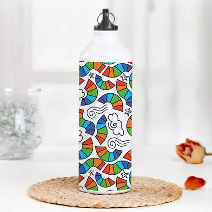 Hand drawn rainbow pattern design Printed Normal Sipper Water Bottle 750 ml For Gym, Yoga, Kids, Boys, Girls, Brother, Sister, Babies, Baby, Workout, Adults