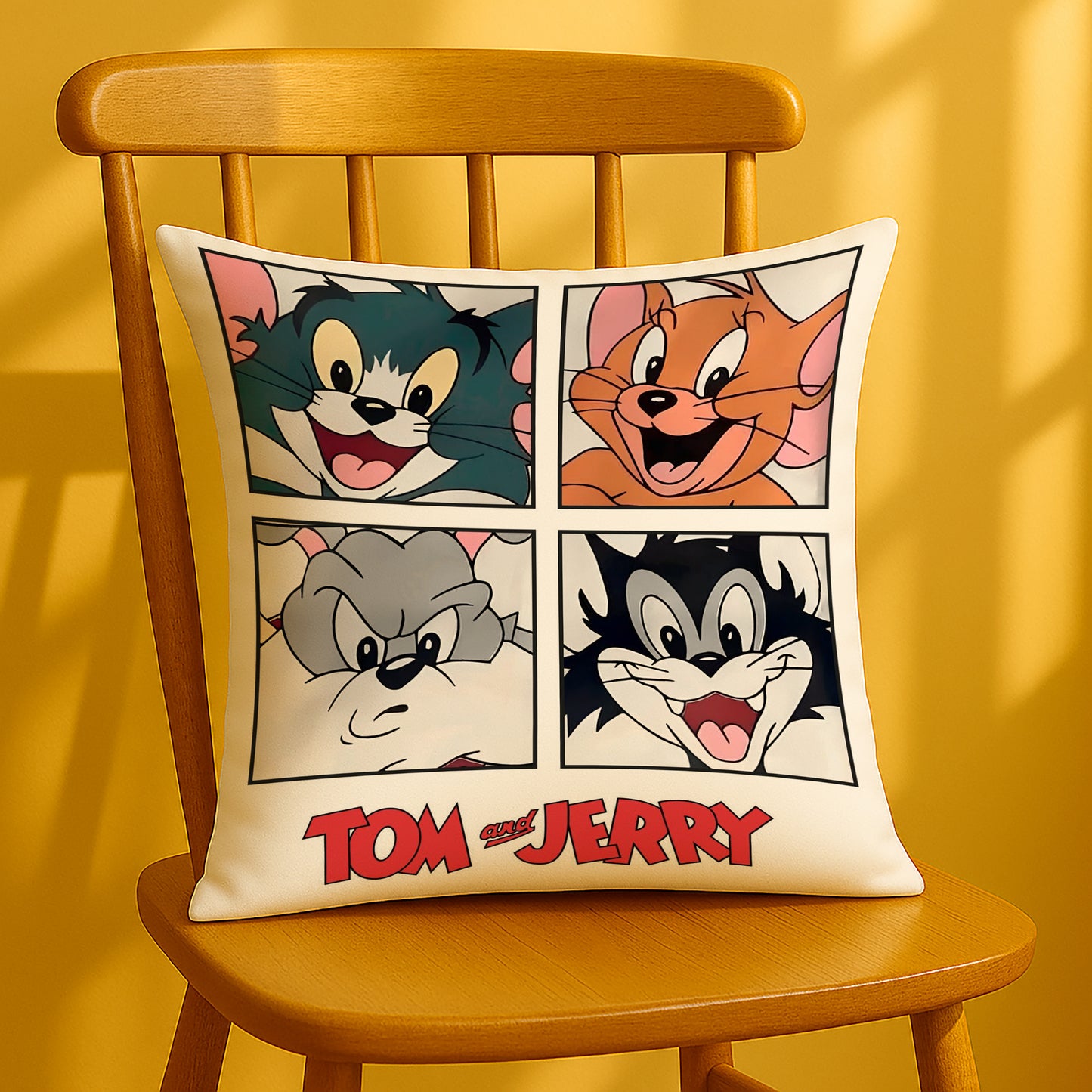 Tom And Jerry Design Cushion (12x12 inches) Pack of 1