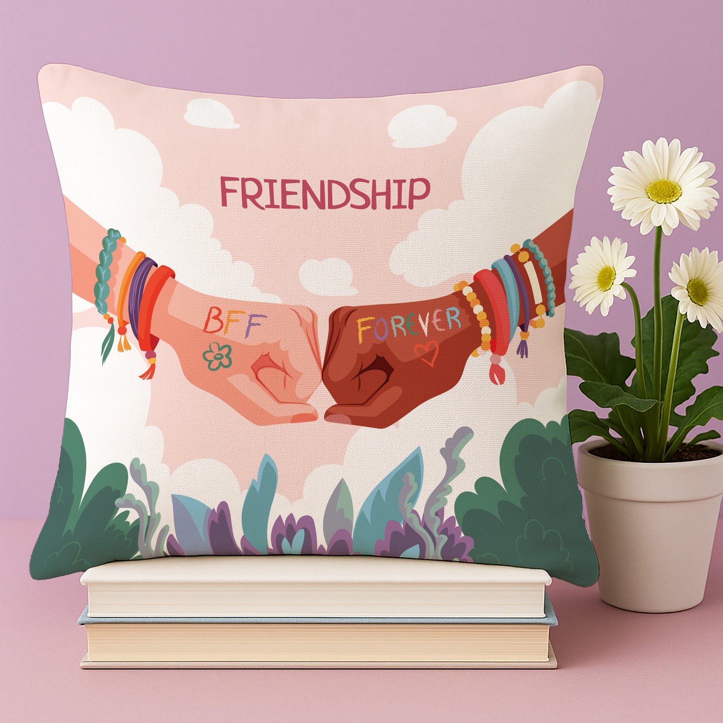 Friendship Design Cushion (12x12 inches) Pack of 1