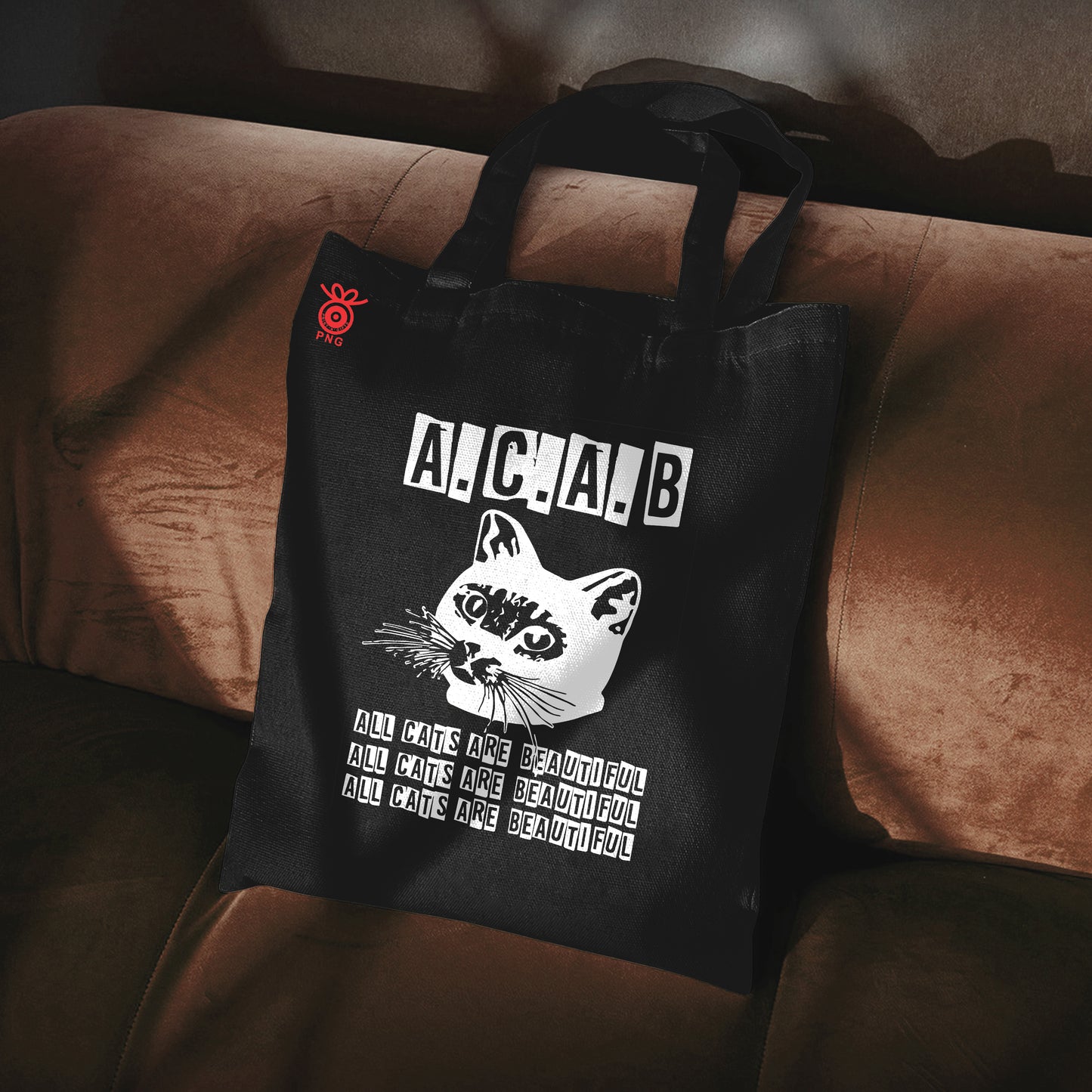 All Cats are Beautiful text  Design Tote Bag (14 X 16 Inches) For Shopping, College, Travel
