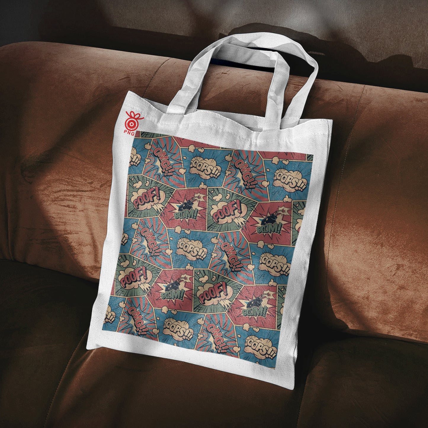 Comic Bubbles Seamless Design Tote Bag (14 X 16 Inches) For Shopping, College, Travel