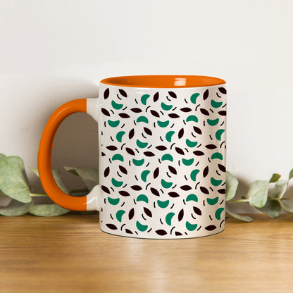 Vector leaves pattern design Orange Handle 330 ml Coffee Mug