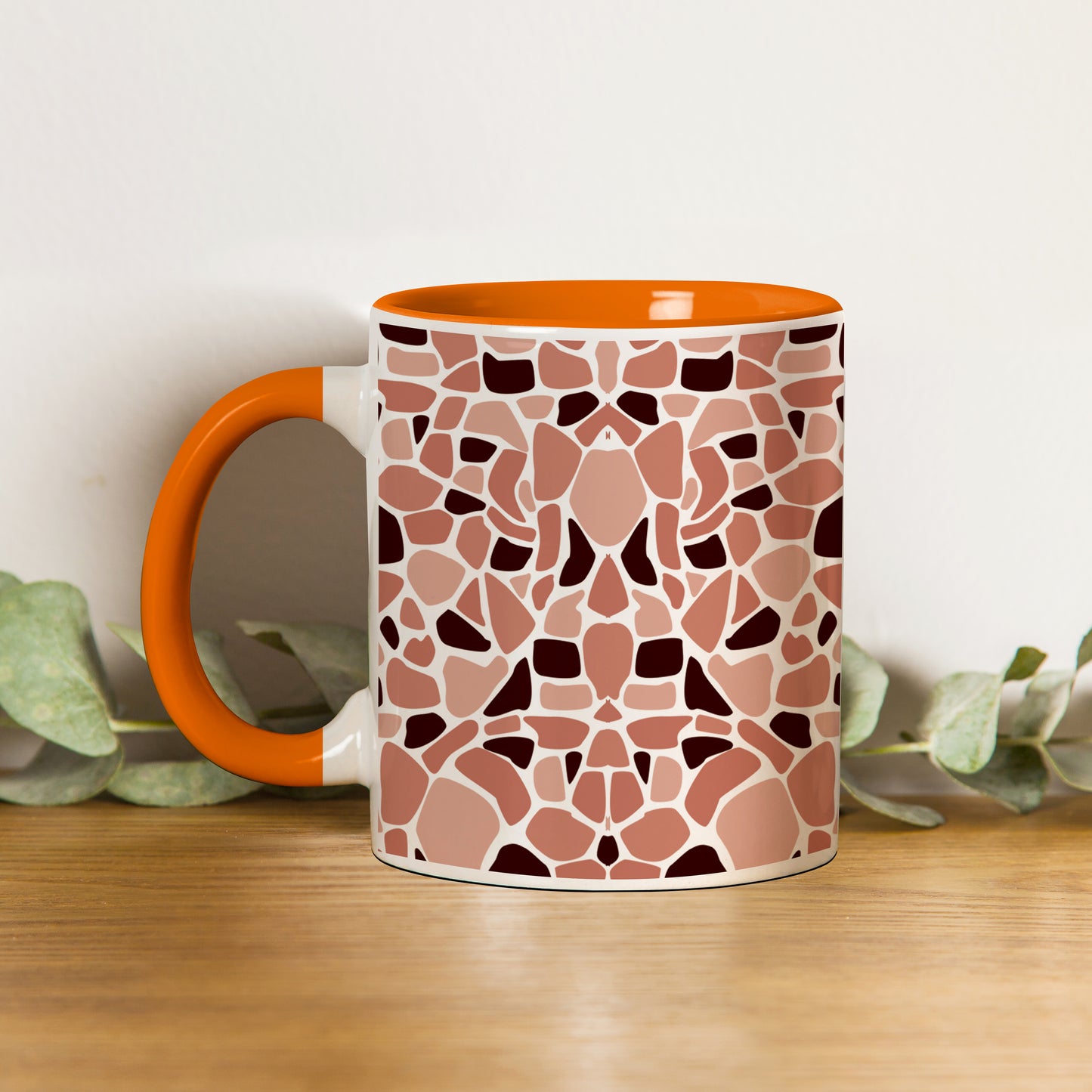 Stone seamless pattern Orange Handle 330 ml Coffee Mug