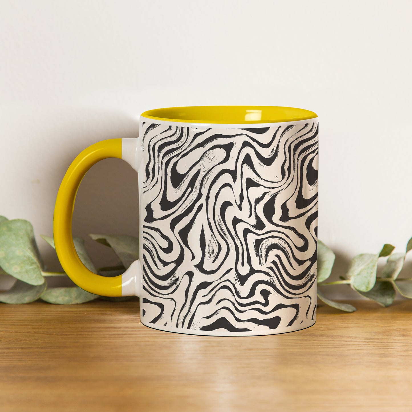 Curated pattern design Pattern Yellow Handle 330 ml Coffee Mug