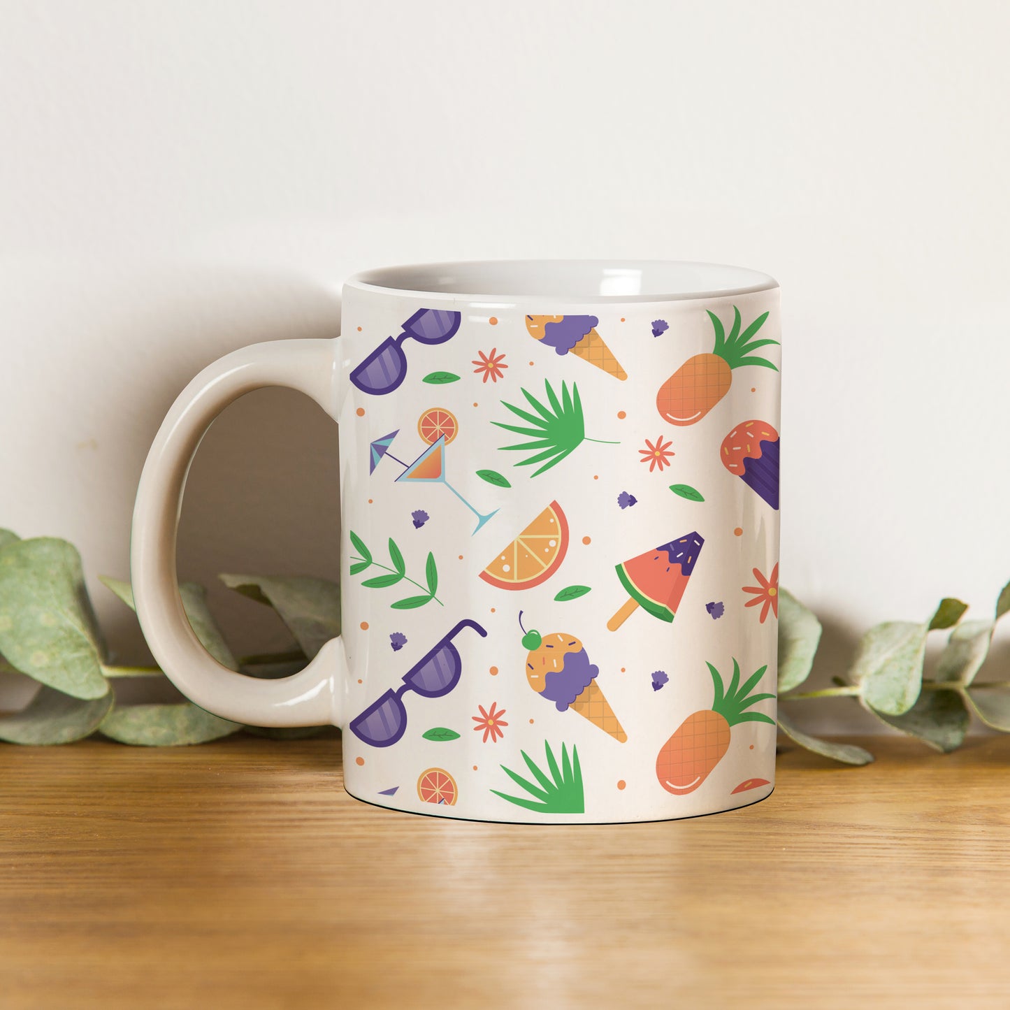 vector Summer pattern design pattern White 330 ml Coffee Mug