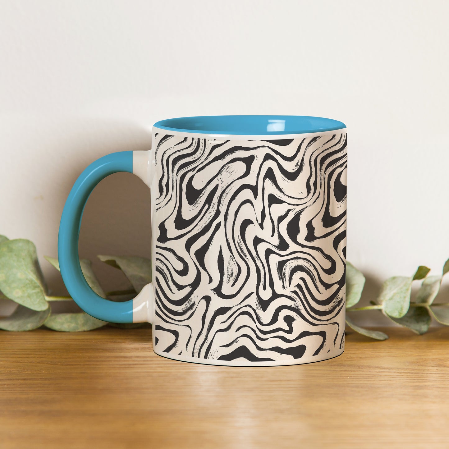 Curated pattern design pattern design Pattern Sky Blue Handle 330 ml Coffee Mug
