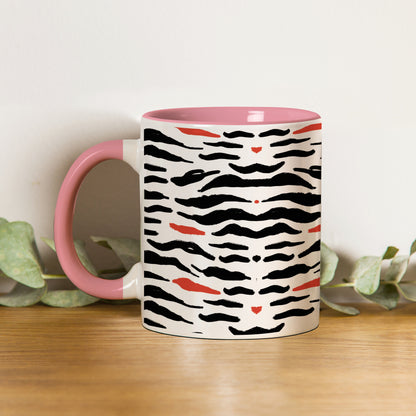 Tiger skin pattern design Pattern Lite Pink Handle 330 ml Coffee Mug