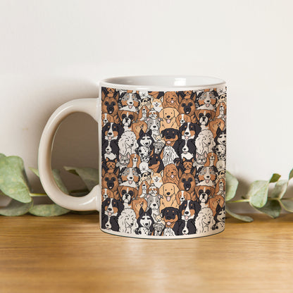 Dog breeds illustration design pattern White 330 ml Coffee Mug