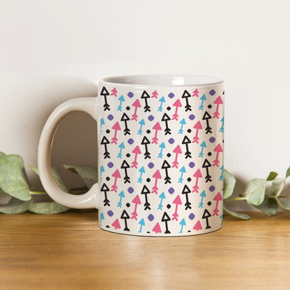 Black pink and sky Arrow pattern design pattern White 330 ml Coffee Mug
