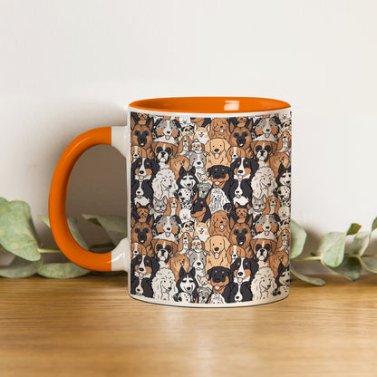 Dog breeds illustration design Orange Handle 330 ml Coffee Mug