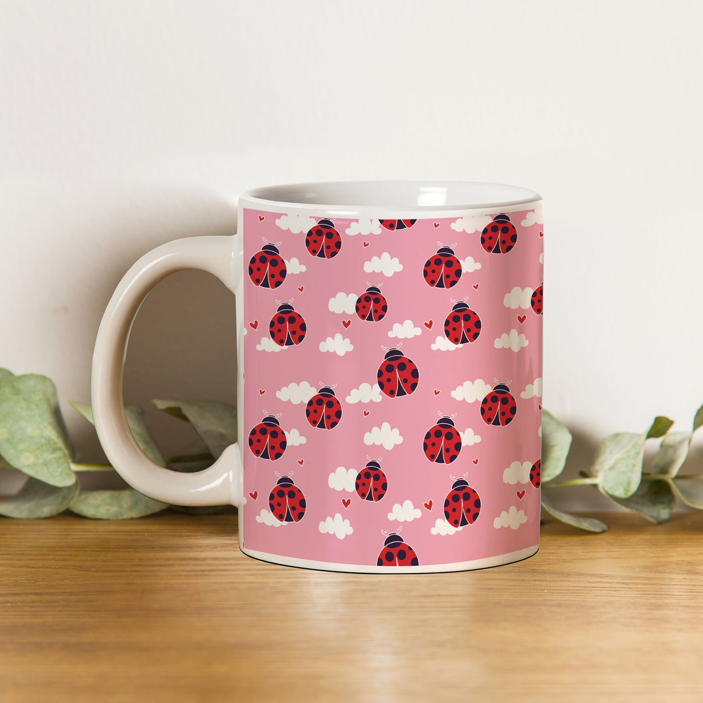 Ladybug pattern design White 330 ml Coffee Mug