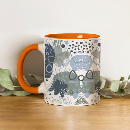 Hand art design Orange Handle 330 ml Coffee Mug