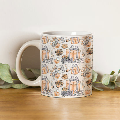 Gift box pattern design pattern White 330 ml Coffee Mug