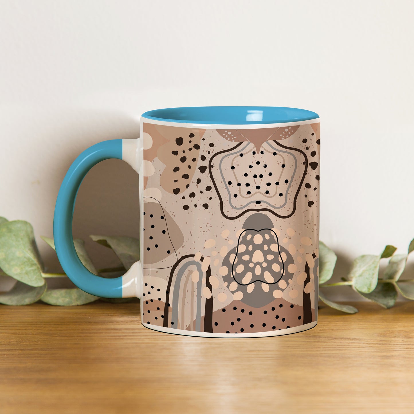 Abstract drawing design Pattern Sky Blue Handle 330 ml Coffee Mug