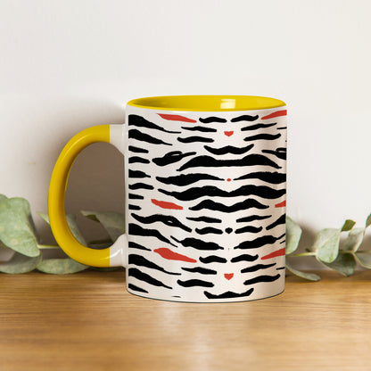 tiger skin pattern design Pattern Yellow Handle 330 ml Coffee Mug