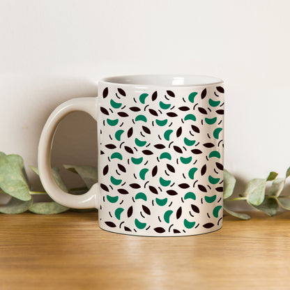 Vector leaves pattern design (2) White 330 ml Coffee Mug