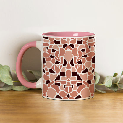 Stone seamless Pattern Lite Pink Handle 330 ml Coffee Mug