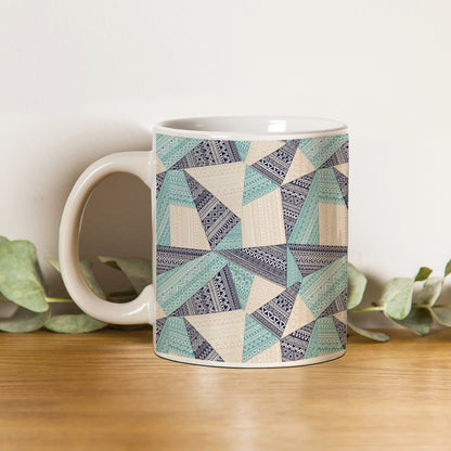 Triangle seamless pattern in patchwork style design pattern White 330 ml Coffee Mug