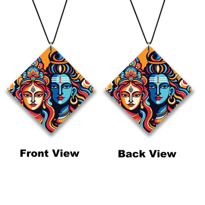 Maha Shivratri Lord Shiva Artwork Premium Glossy Printed Car Hangings