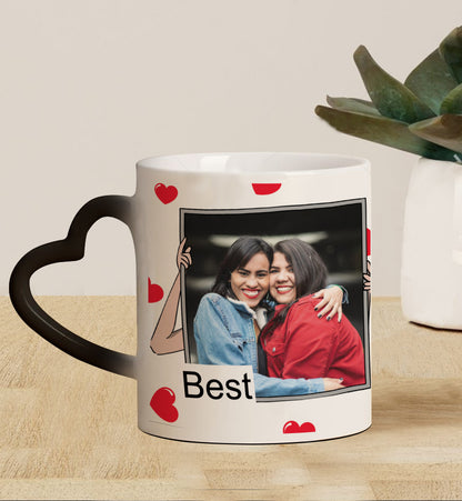 Best Friend forever personalized two photos magic mug 330 ml Coffee Mug