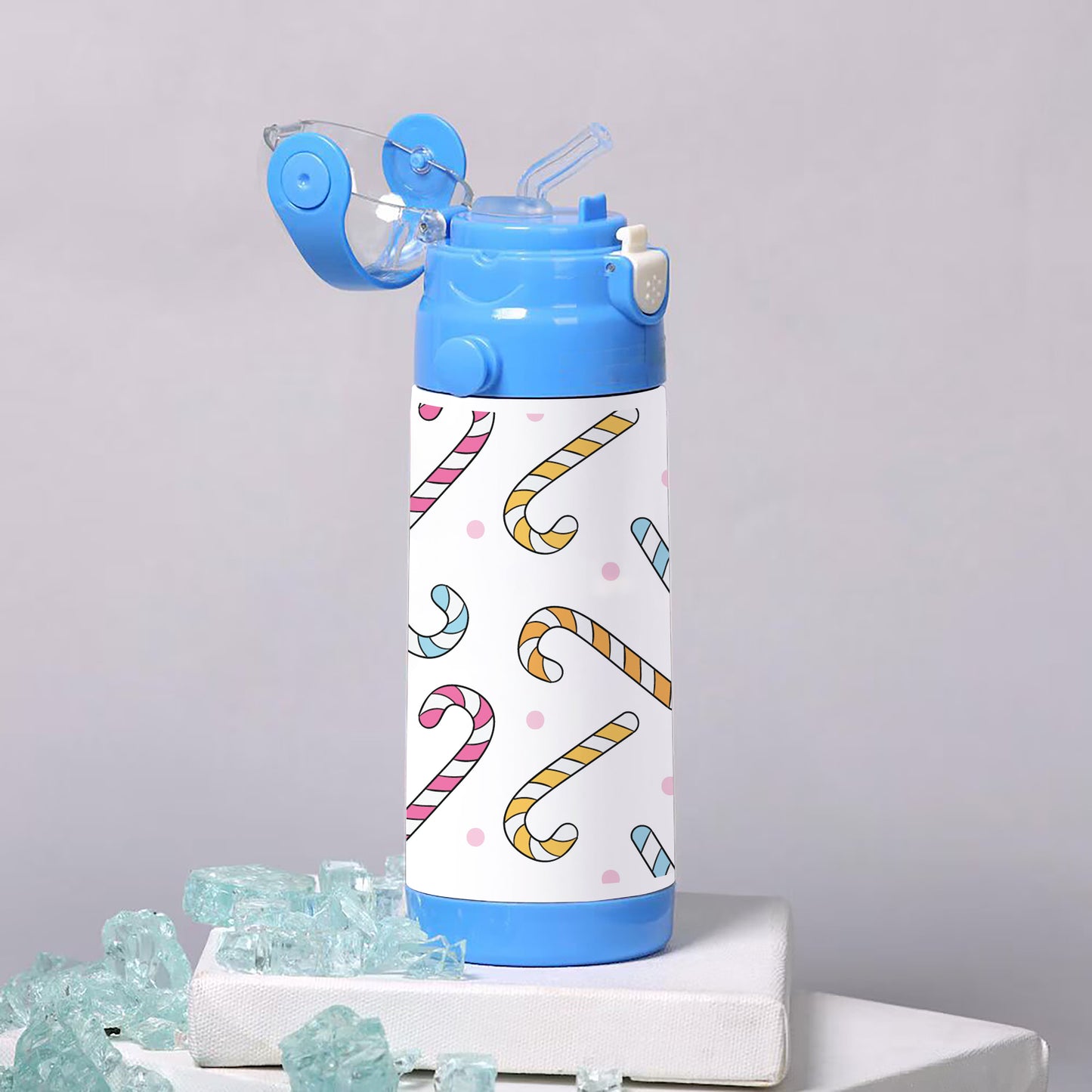 Hand drawn colorful candy Stick pattern 500ml kids Bottle