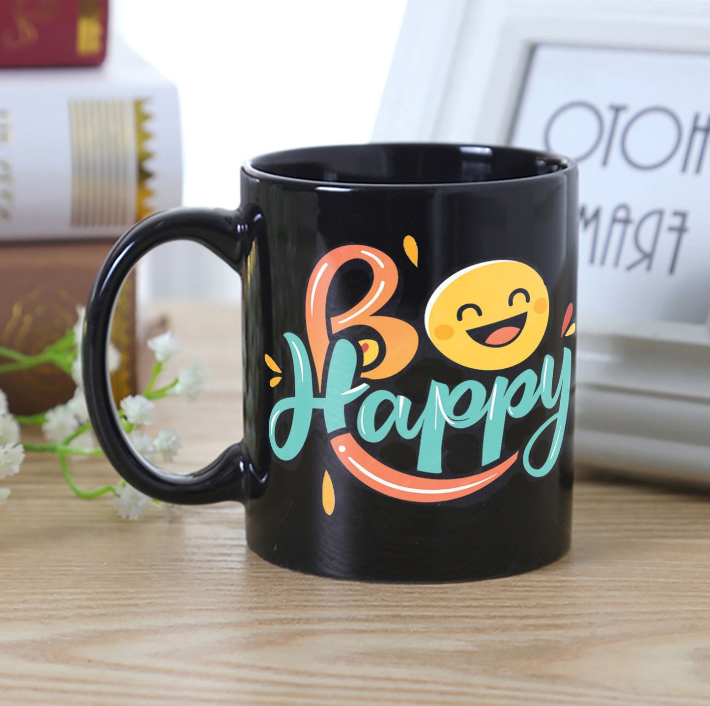 Be happy Full Black 330 ml Coffee Mug