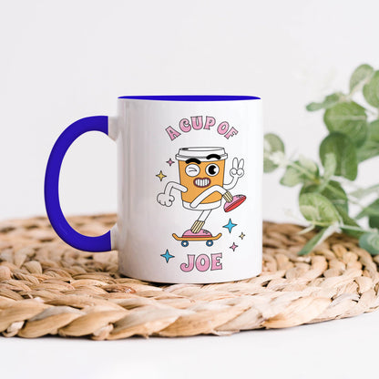A Cup of Joe design Dark Blue Handle 330 ml Coffee Mug