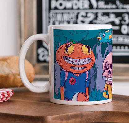 Spooky Art Mug and Keychain Combo 330 ml Coffee Mug