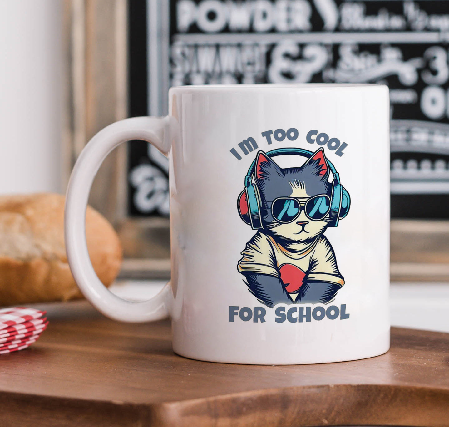 I Am too cool for school design White 330 ml Coffee Mug