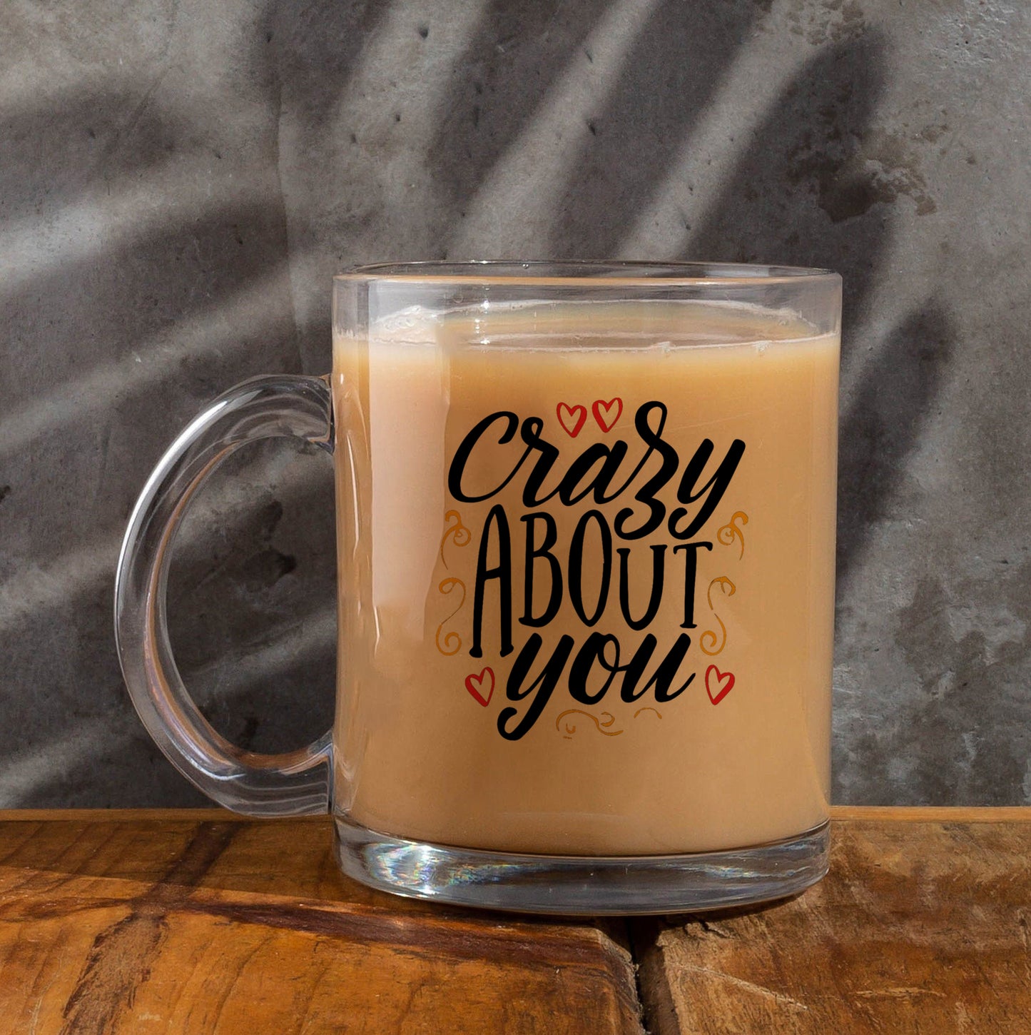 crazy about u Printed Glass Mug