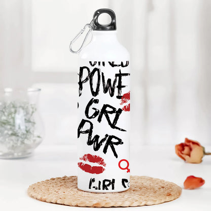 Girl power typography pattern Printed Normal Sipper Water Bottle 750 ml For Gym, Yoga, Kids, Boys, Girls, Brother, Sister, Babies, Baby, Workout, Adults