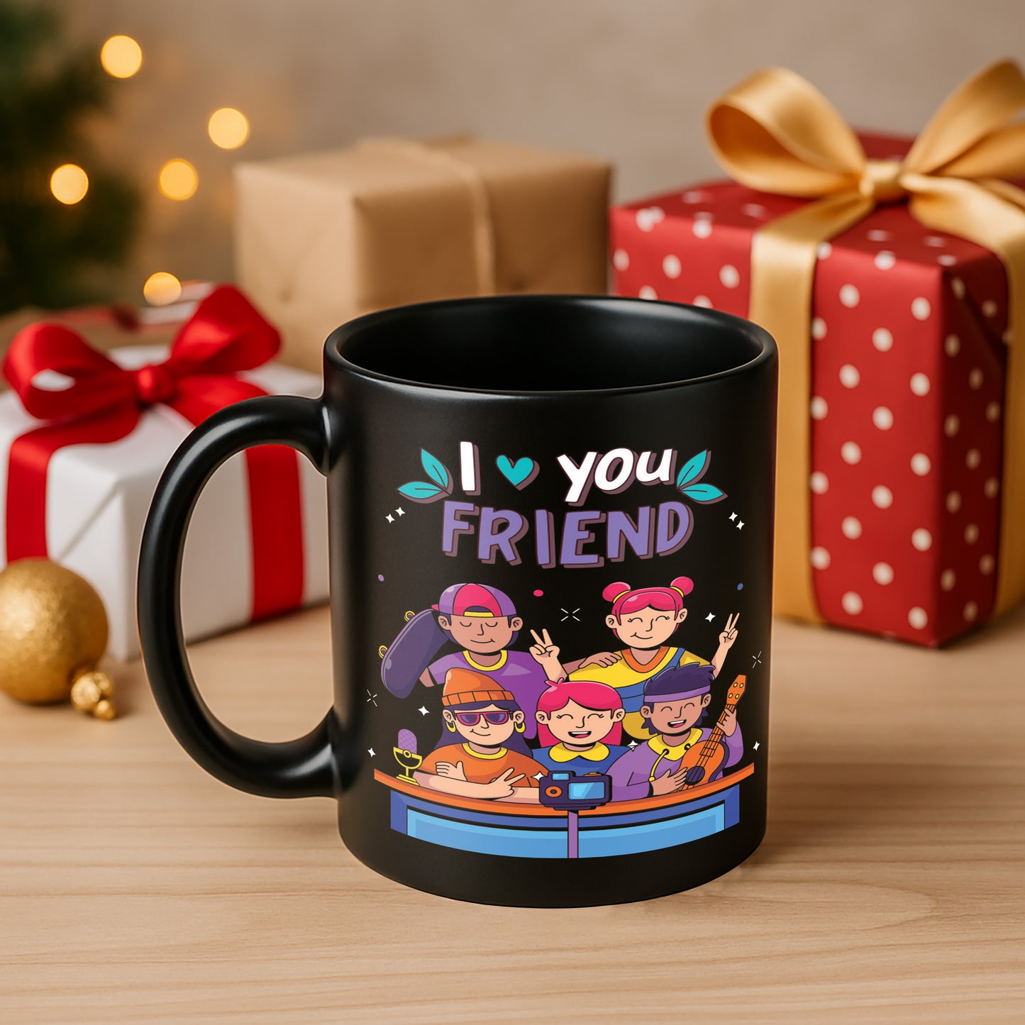 I love You friend 330 ml Black Coffee Mug (Pack of 1)