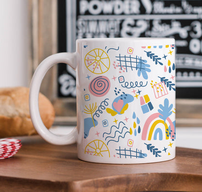 Hand drawn abstract element pattern White 330 ml Coffee Mug