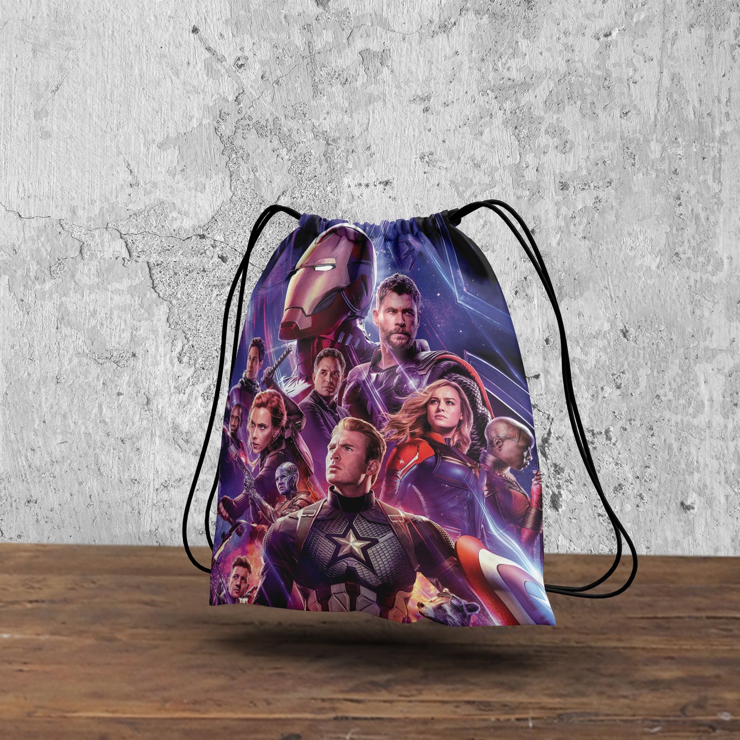 Avengers Endgame Pattern Polyester String Backpack Bags for kids for Gym, Yoga, Tuition ,Beach Bag for 4-10 year boys and girls