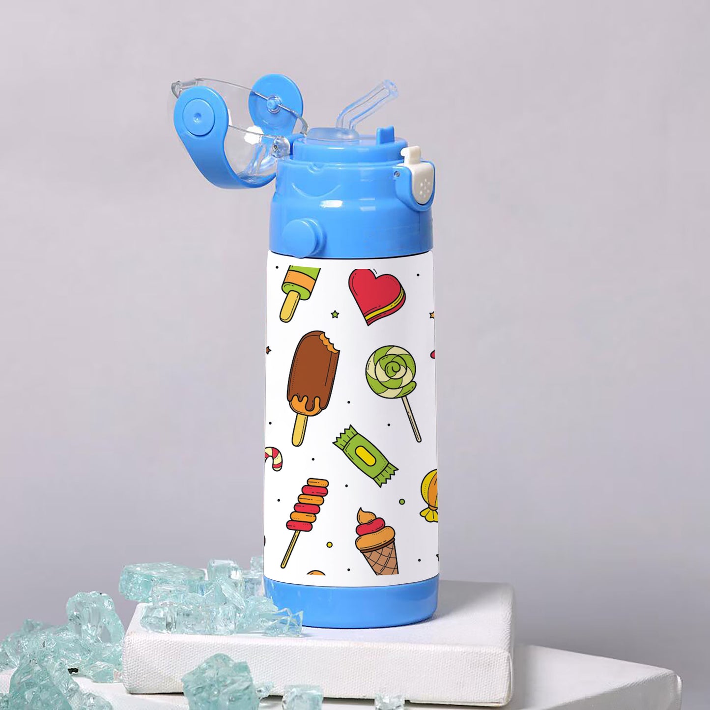 Sweet candy doodles seamless pattern 500ml kids Bottle