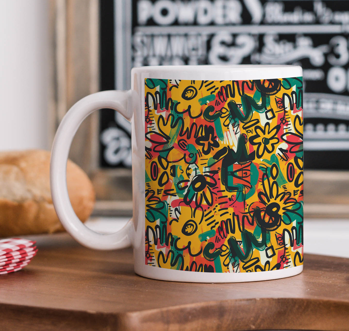 Colorful painting Design Mug and Keychain Combo 330 ml Coffee Mug